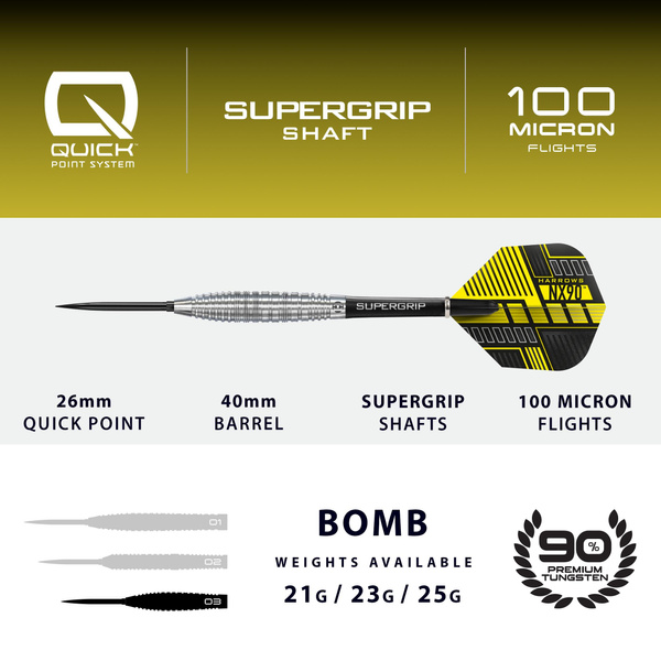 Rzutki Harrows NX-90 Bomb QP 90% steeltip