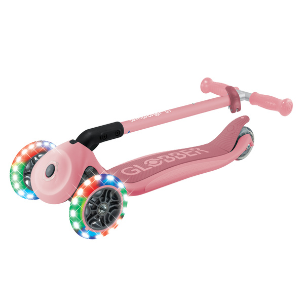 Hulajnoga trójkołowa Globber PRIMO FOLDABLE LIGHTS Pastel Pink (432-611-4)