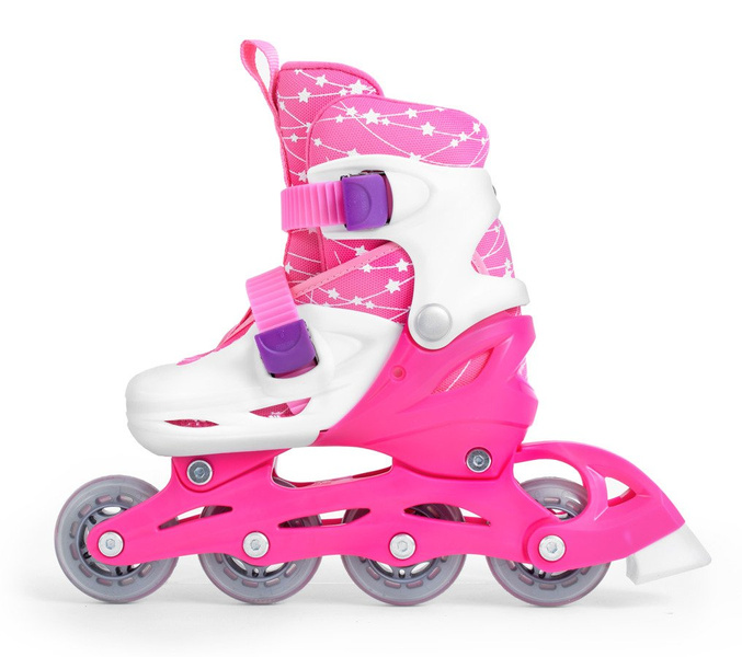 Zestaw COMBO PINK LED: 2w1 wrotko-rolki regulowane + kask + ochraniacze + torba SMJ sport