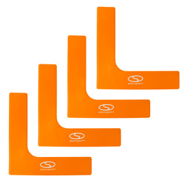 Płaskie znaczniki pola - narożniki 25x25 cm 4 szt. jaskrawe pomarańczowe SMJ sport ZPN-O