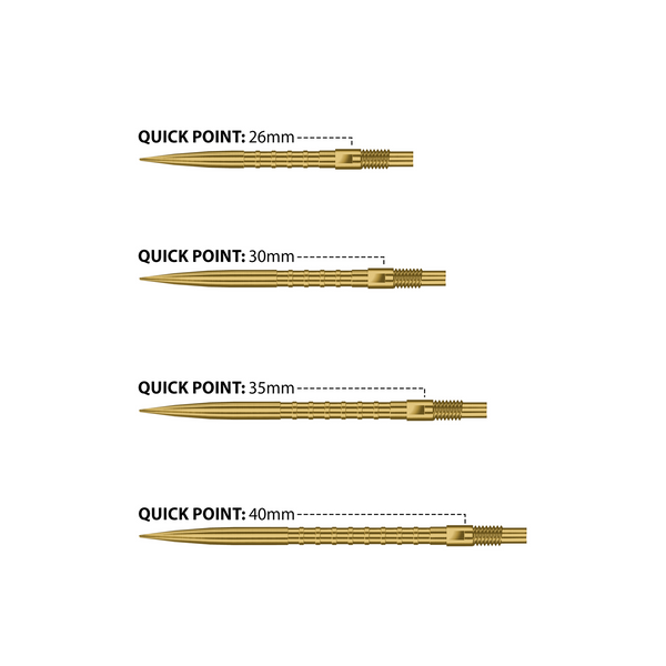 Końcówki stalowe ostre Harrows QUICK POINT - HM GRIP gold
