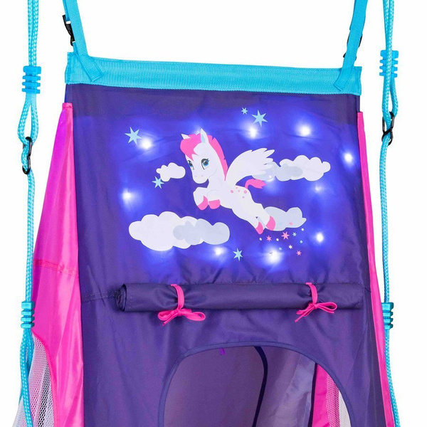 Huśtawka gniazdo z namiotem Hudora Pony LED