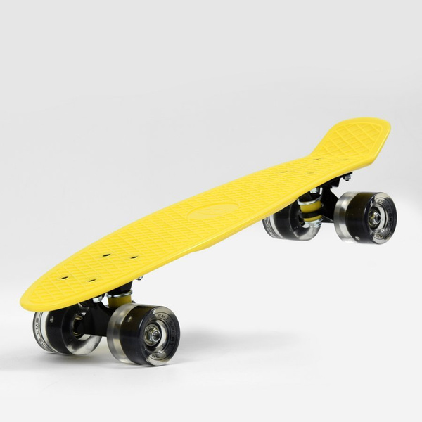 Deskorolka fiszka SMJ sport BS-2206PL Yellow świecące kółka LED