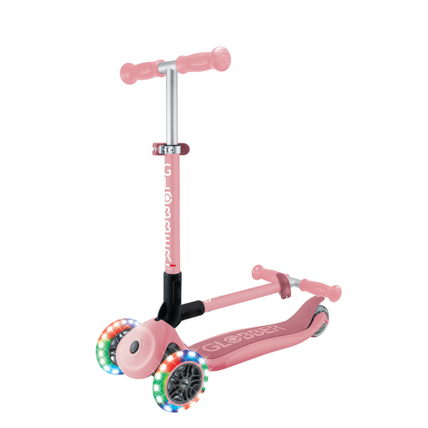 Hulajnoga trójkołowa Globber JUNIOR FOLDABLE LIGHTS Pastel Pink (437-311-3)