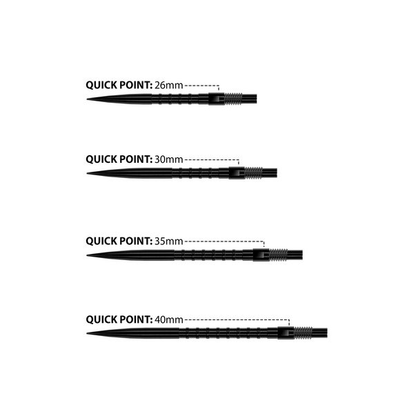 Końcówki stalowe ostre Harrows QUICK POINT - HM GRIP black