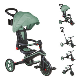 Pojazd 4w1 wózek - rowerek trójkołowy - biegowy Globber EXPLORER TRIKE FOLDABLE 4in1 732-104 Olive