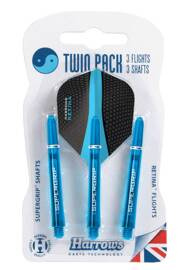 Harrows Twin Pack shafty Supergrip + piórka Retina (aqua)