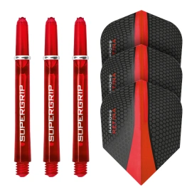 Harrows Twin Pack shafty Supergrip + piórka Retina (red)