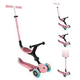 Hulajnoga z siedziskiem jeździk Globber GO-UP Active Lights / Pastel Pink 744-210