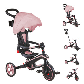 Pojazd 4w1  wózek - rowerek trójkołowy - biegowy Globber EXPLORER TRIKE FOLDABLE 4in1 732-210 Deep Pastel Pink